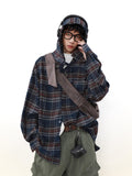 MRNEARLY Shadow Plaid Hooded Flannel Jacket