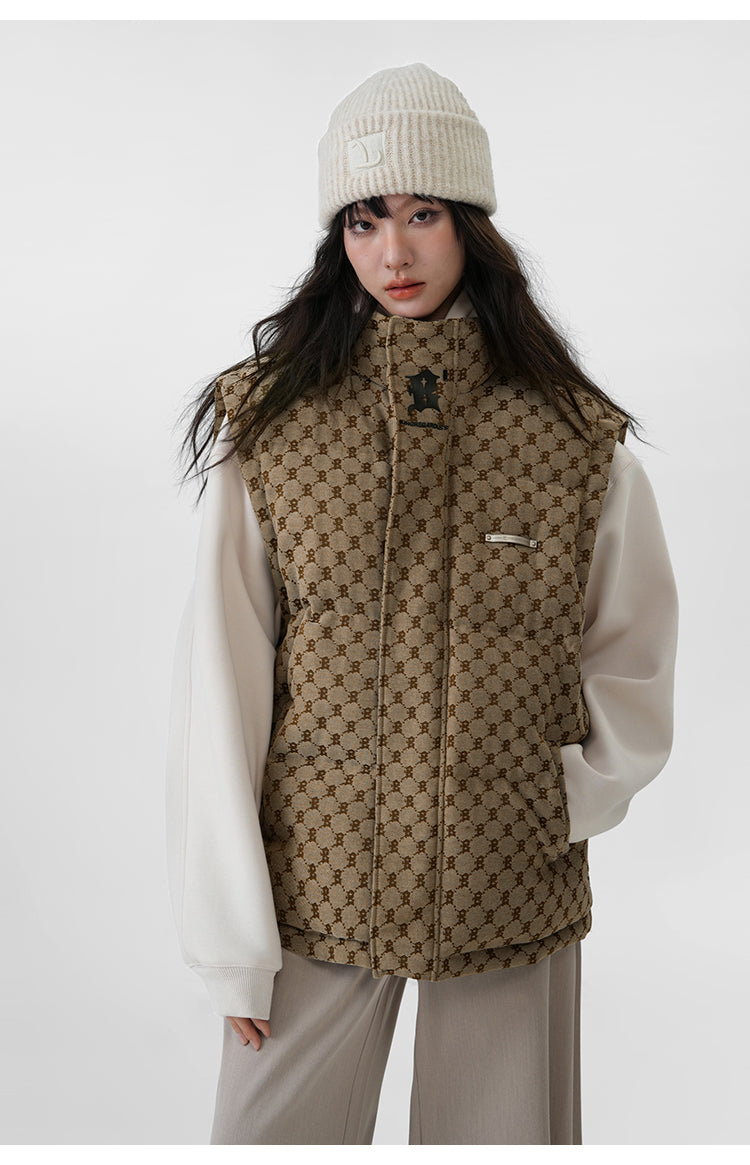 BJHG Monogram Print Puffer Vest