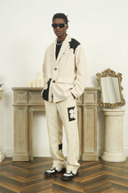 EMPTY REFERENCE Two-Tone Flower Corduroy Trousers