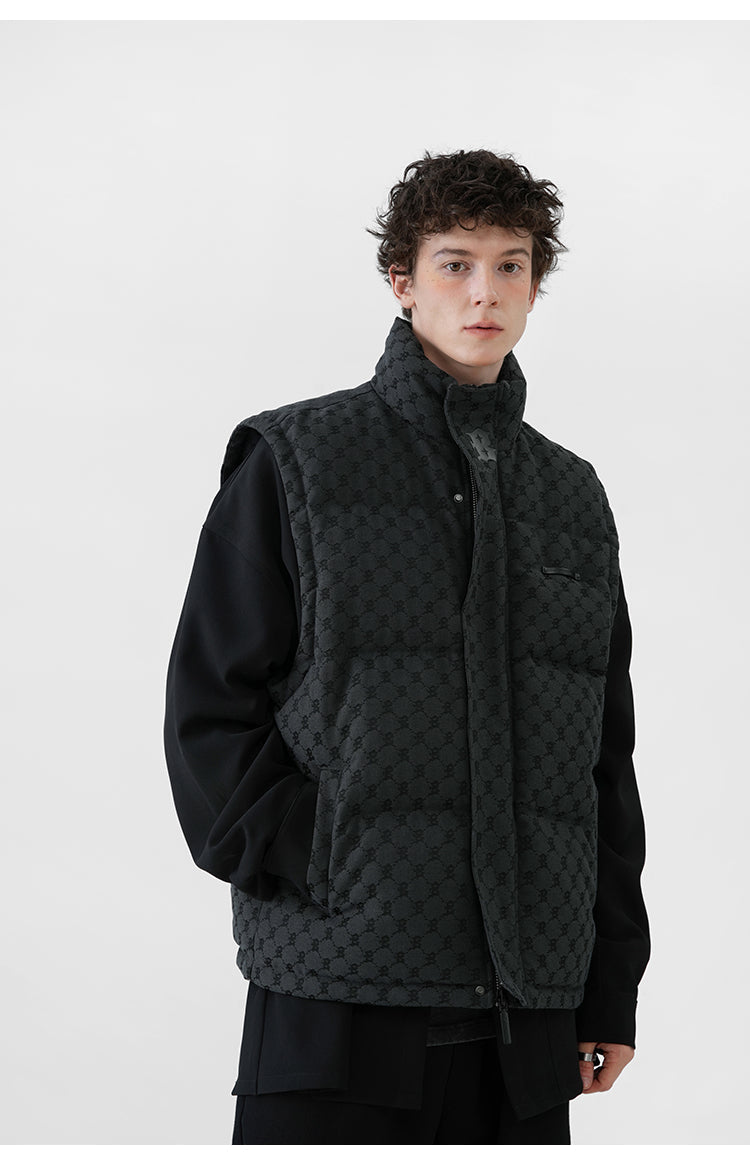BJHG Monogram Print Puffer Vest