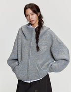 RAPPEYE Mohair Double Zipped Hooded Sweater