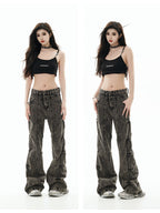 GCINIM Acid Wash Paneled Jeans