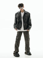 GCINIM Acid Wash Paneled Jeans