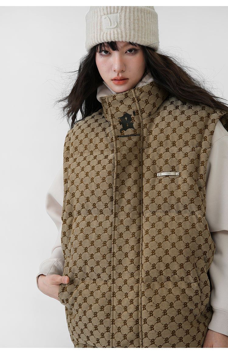 BJHG Monogram Print Puffer Vest