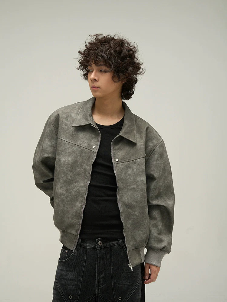 WLNEXT Distressed Faux Leather Jacket
