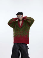 CulturE Contrast Textured V-Neck Sweater