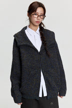 RAPPEYE Mohair Double Zipped Hooded Sweater