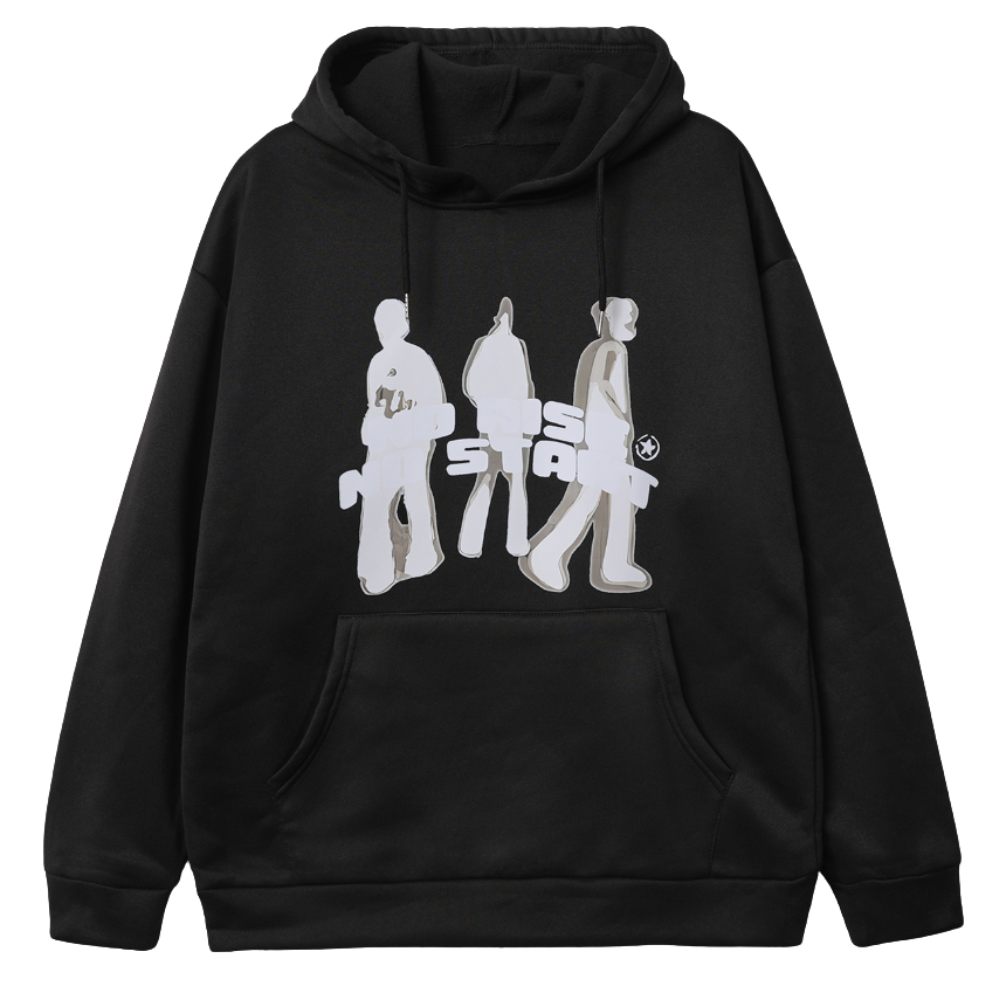 Oversized Black Graphic Hoodie