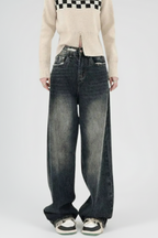 Baggy Dark Wash High Waist Jeans