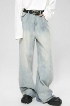 Light Wash Baggy Wide Leg Jeans