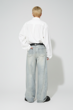 Light Wash Baggy Wide Leg Jeans