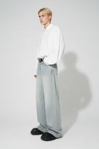 Light Wash Baggy Wide Leg Jeans