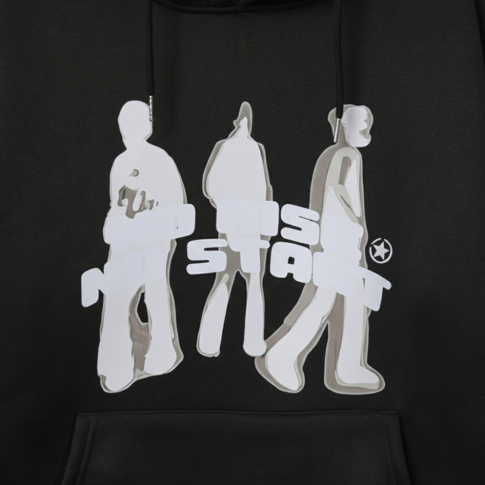 Oversized Black Graphic Hoodie
