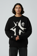 Oversized Knit Graphic Sweater