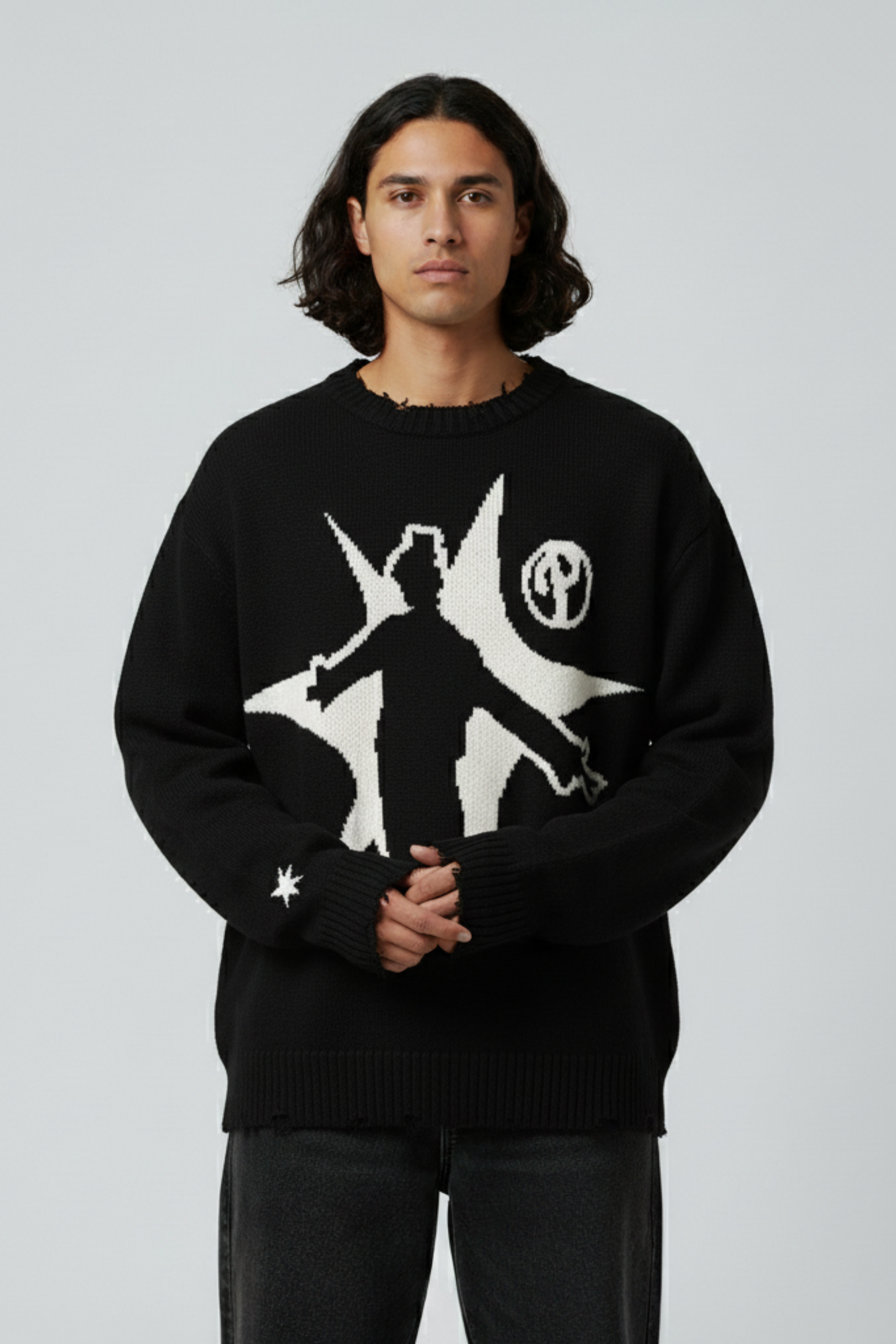 Oversized Knit Graphic Sweater