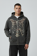 Y2K Skeleton Zip Up Hoodie