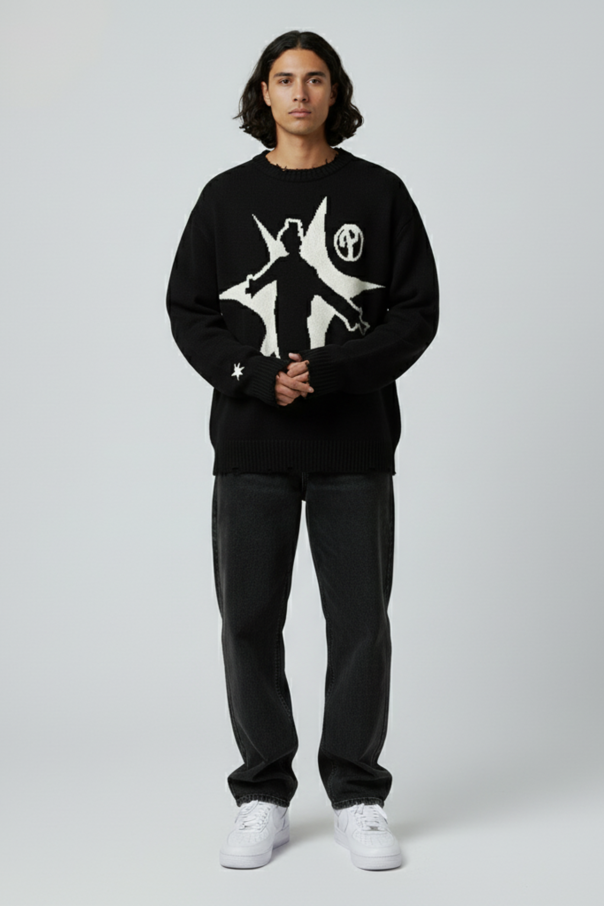Oversized Knit Graphic Sweater