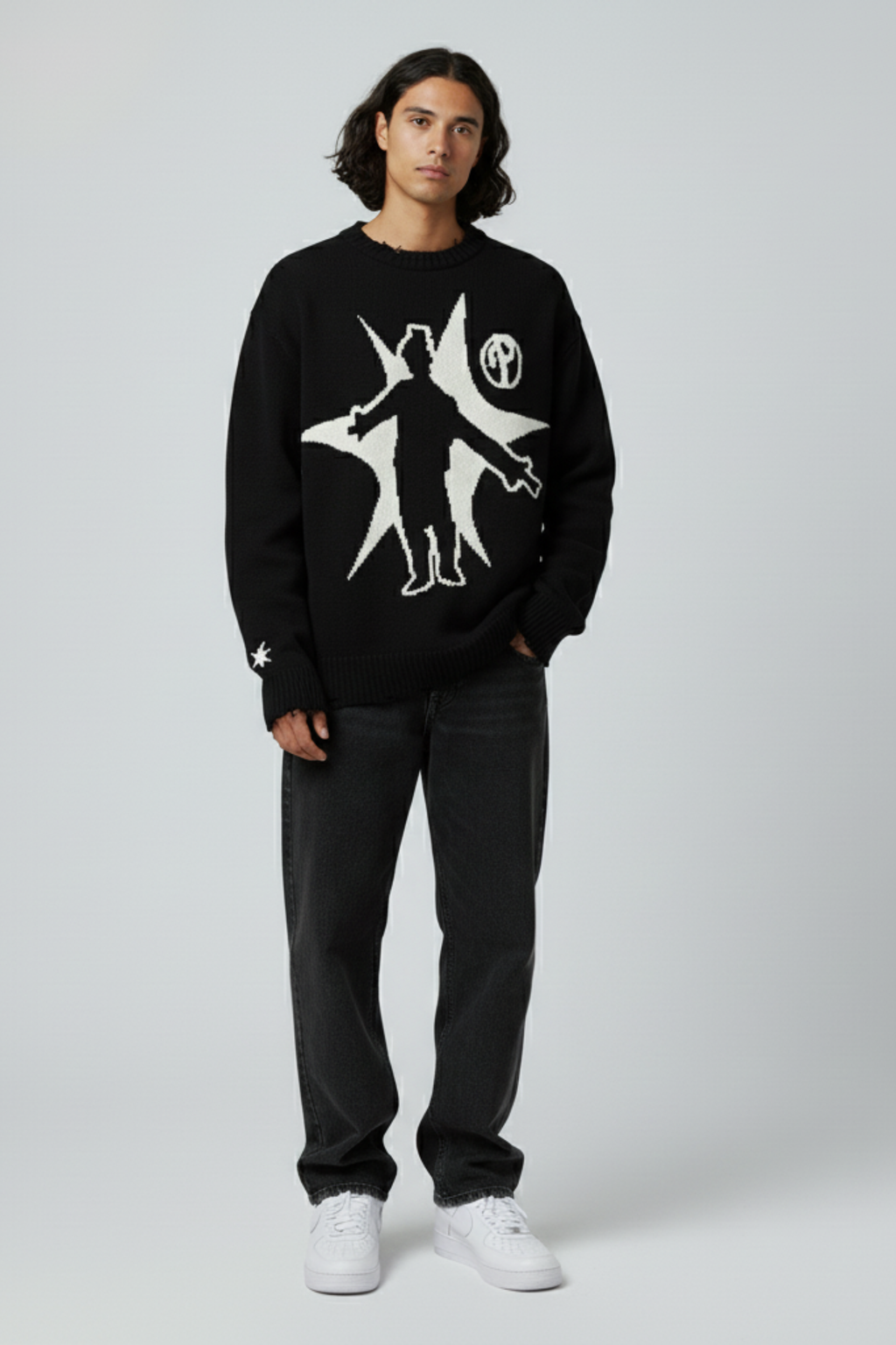Oversized Knit Graphic Sweater