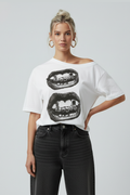 Hip Hop Mouth Print T-Shirt – Streetwear