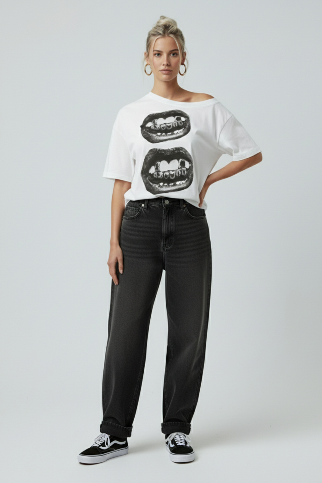 Hip Hop Mouth Print T-Shirt – Streetwear