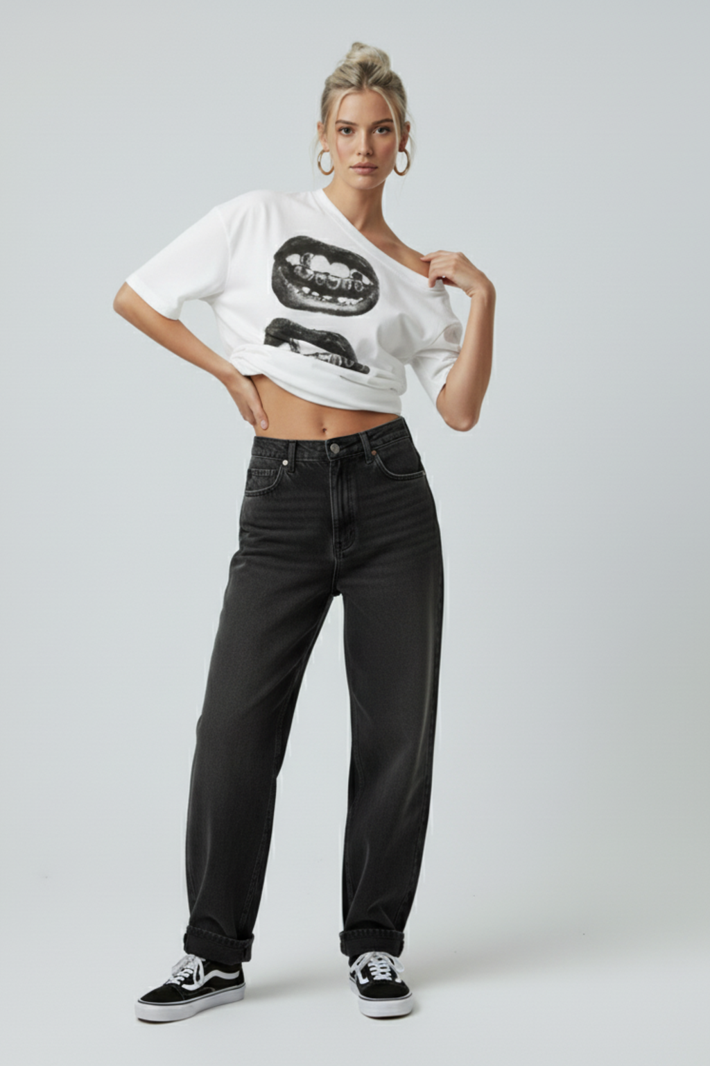 Hip Hop Mouth Print T-Shirt – Streetwear