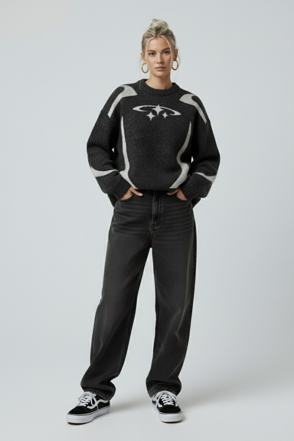 Oversized Y2K Knit Sweater Women