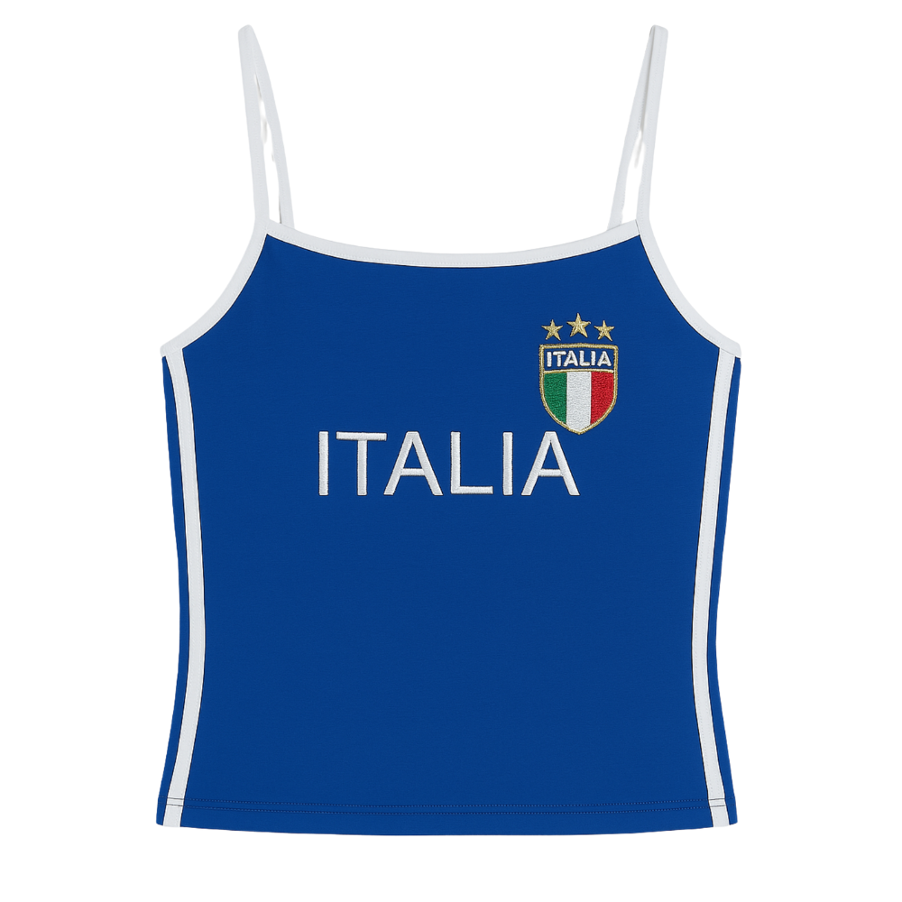 Blue Y2K Backless Tank Top