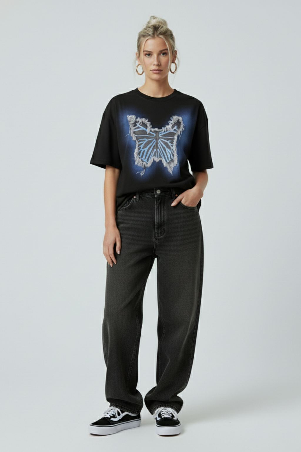Oversized White Butterfly T-Shirt