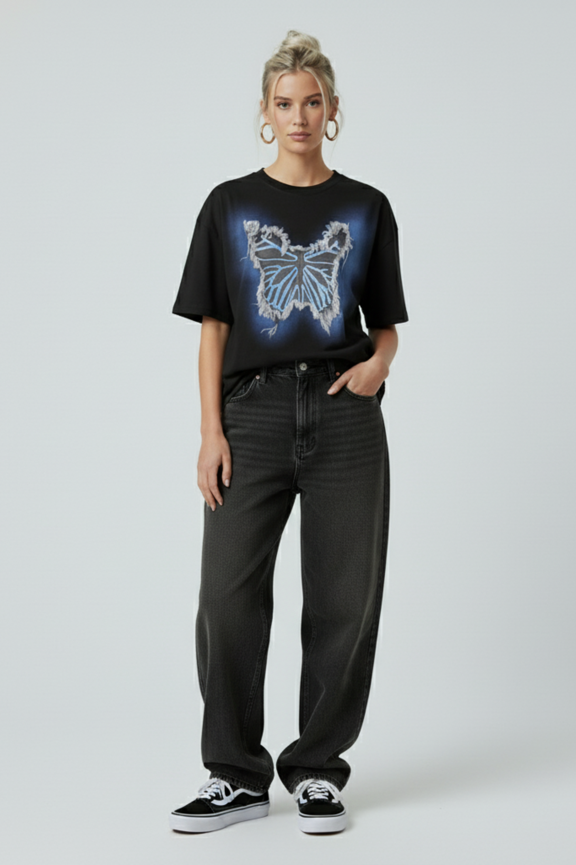 Oversized White Butterfly T-Shirt