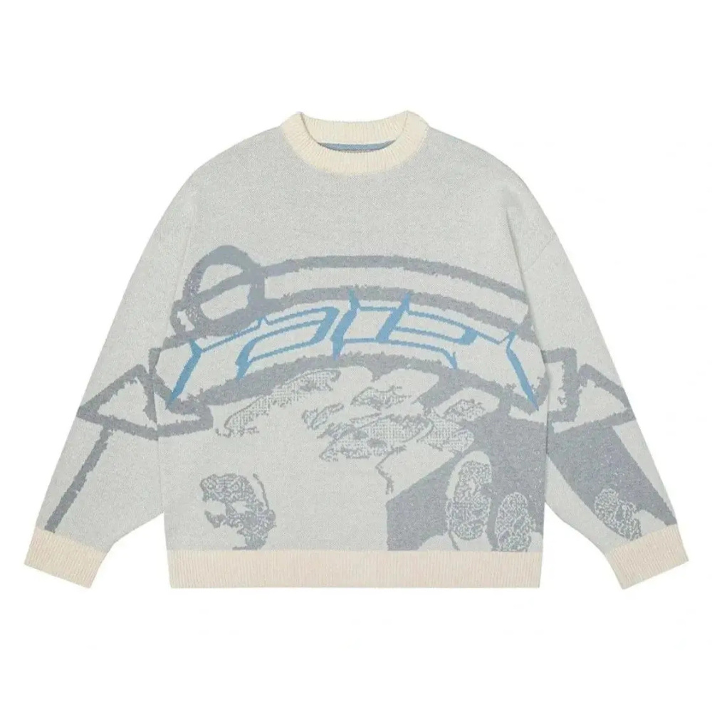 Oversized Knit Striped Sweater