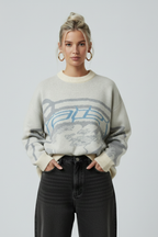 Oversized Knit Striped Sweater