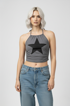 Y2K Star Halter Top