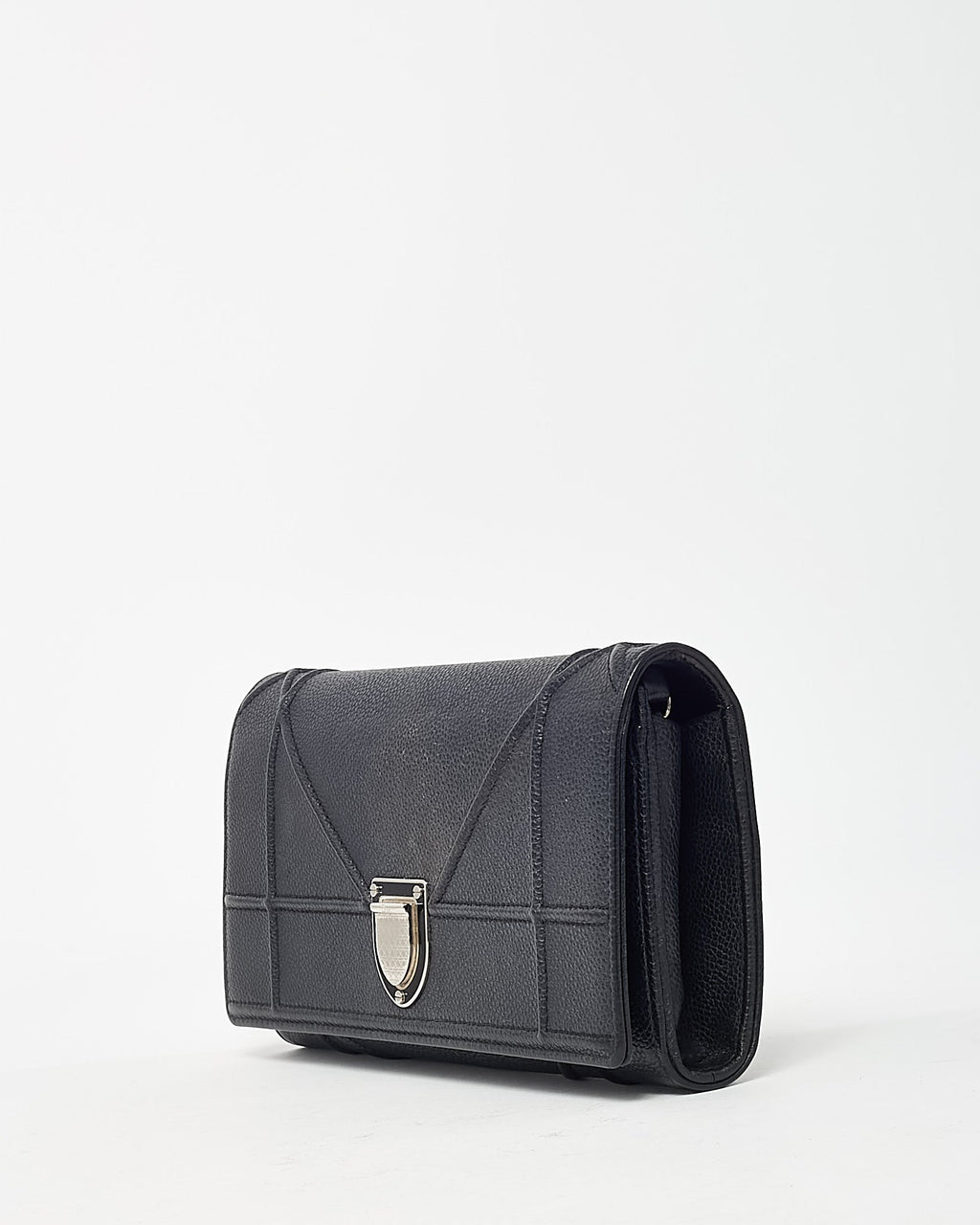 Dior Black Grained Calfskin Diorama Croisiere WOC Wallet on Chain Crossbody Bag