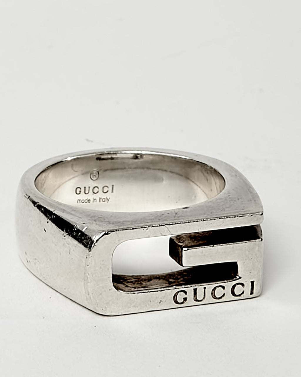 Gucci Sterling Silver Cut Out G Estate Ring - 6.5