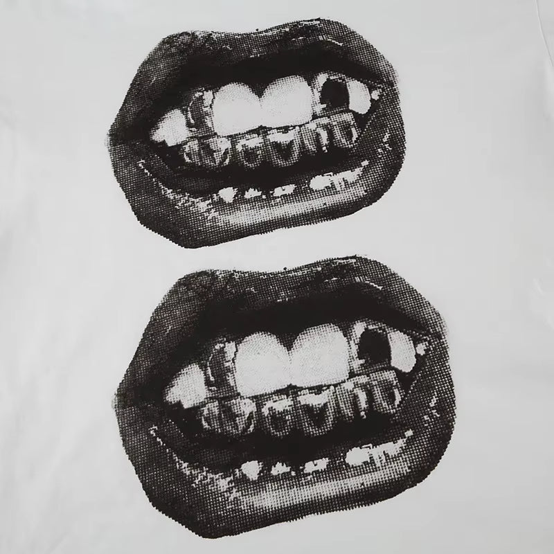 Hip Hop Mouth Print T-Shirt – Streetwear
