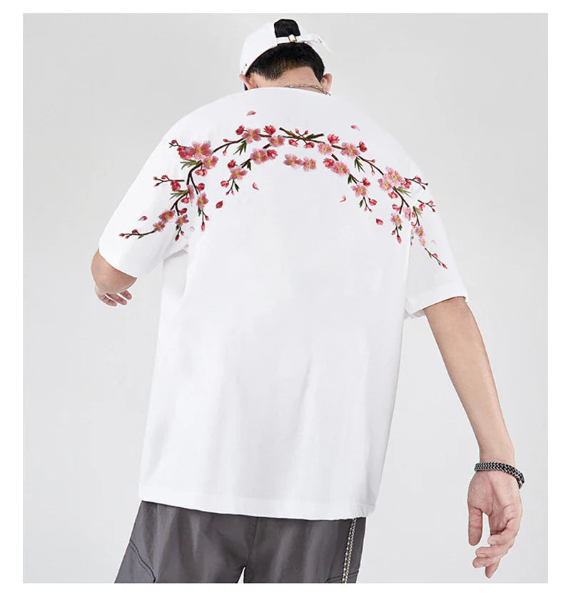Sakura Flowers Embroidered Tee