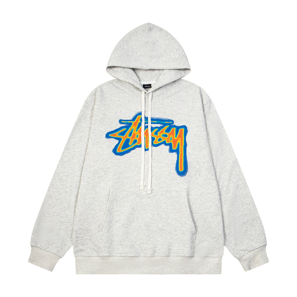 STUSSY Stock Logo Pullover Hoodie – Grey