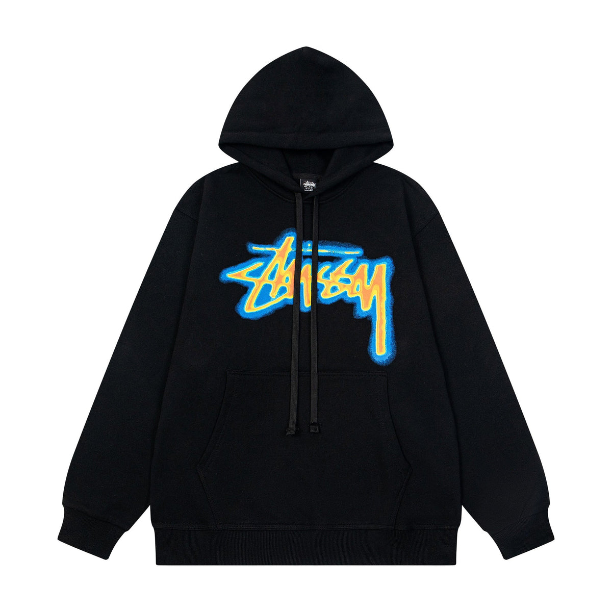 STUSSY Stock Logo Pullover Hoodie – Black