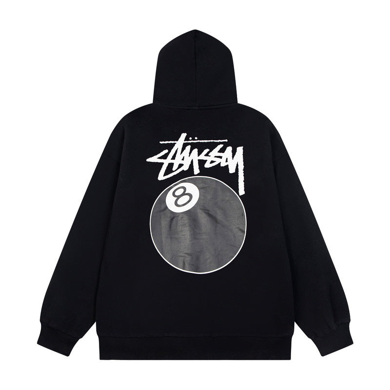 STUSSY 8 Ball Graphic Pullover Hoodie – Black