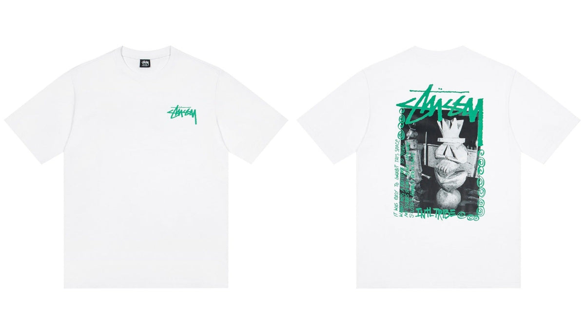 STUSSY Green Graphic Logo T-Shirt