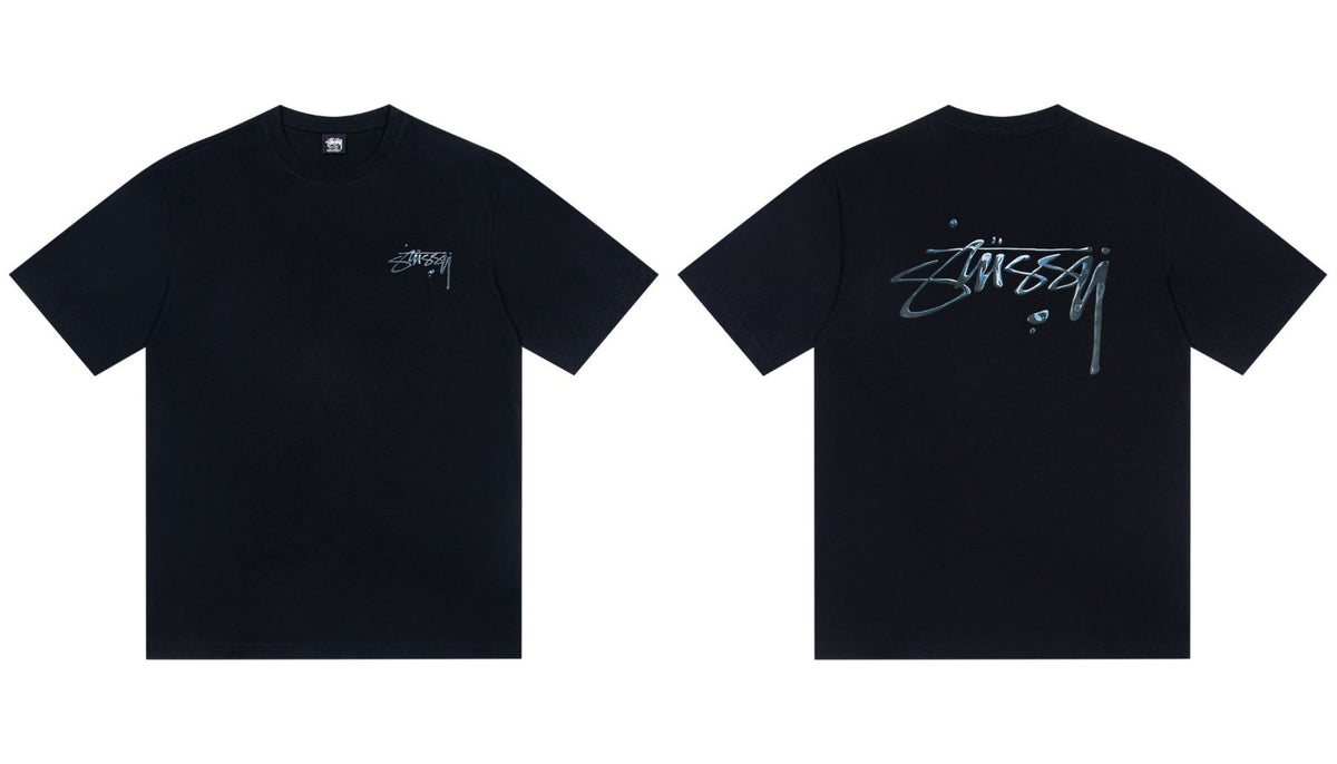 STUSSY Signature Logo Black T-Shirt