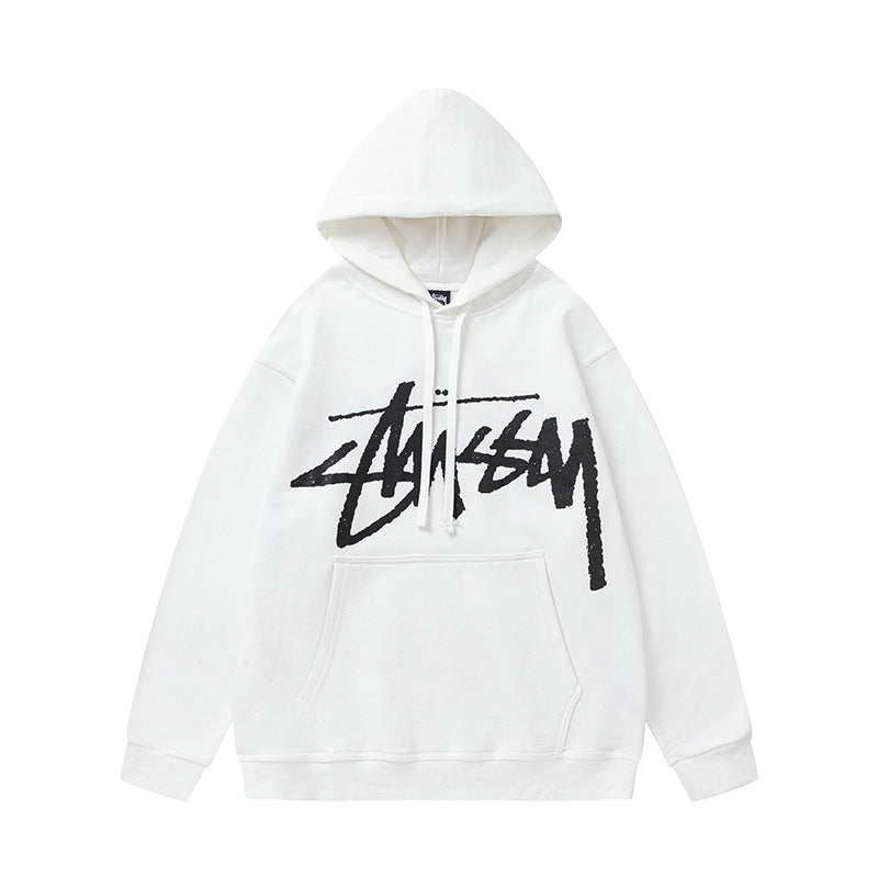 STUSSY Big Logo Pullover Hoodie White