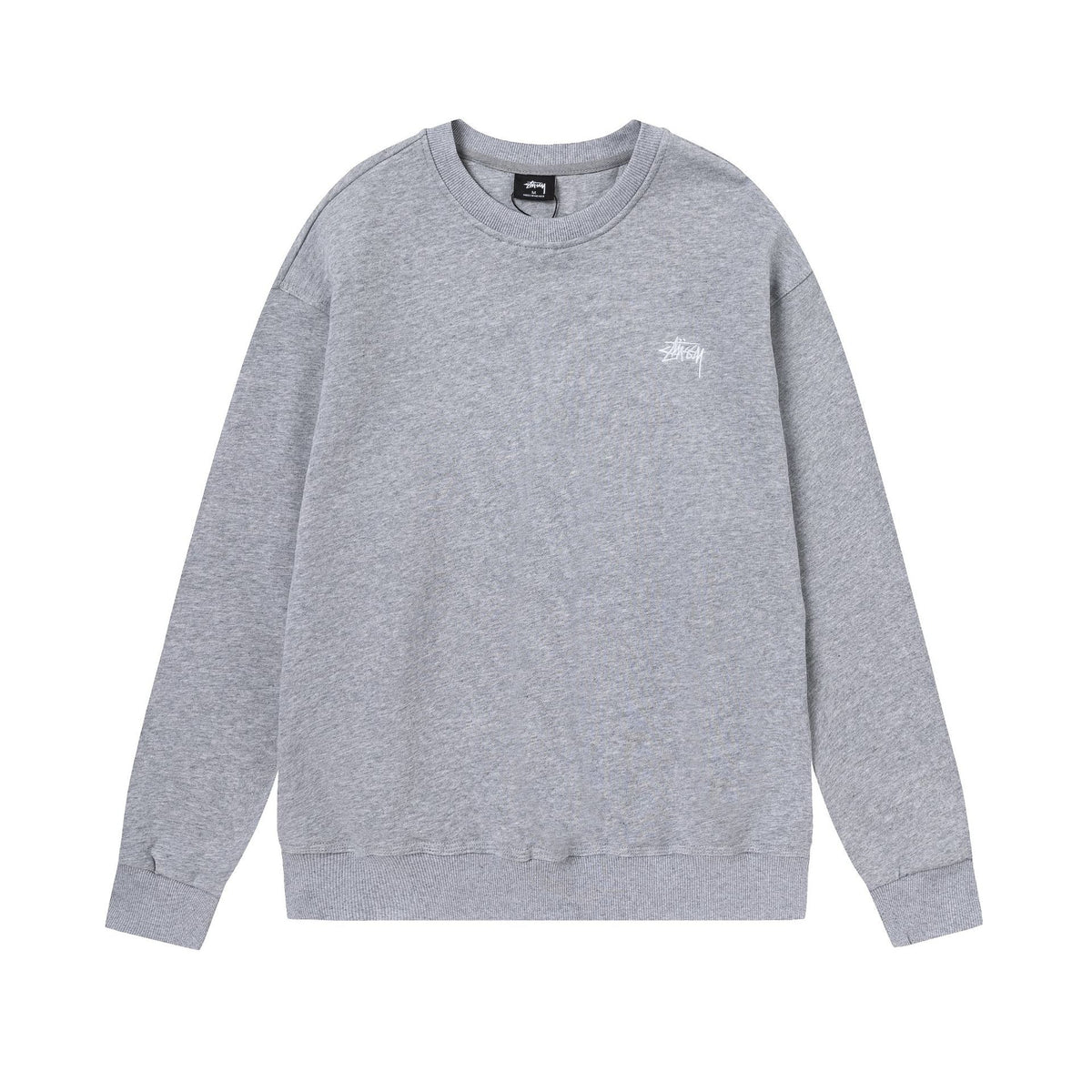 STUSSY Small Logo Crewneck Sweatshirt Grey
