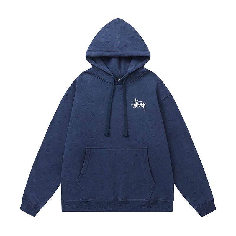 STUSSY Basic Logo Navy Pullover Hoodie
