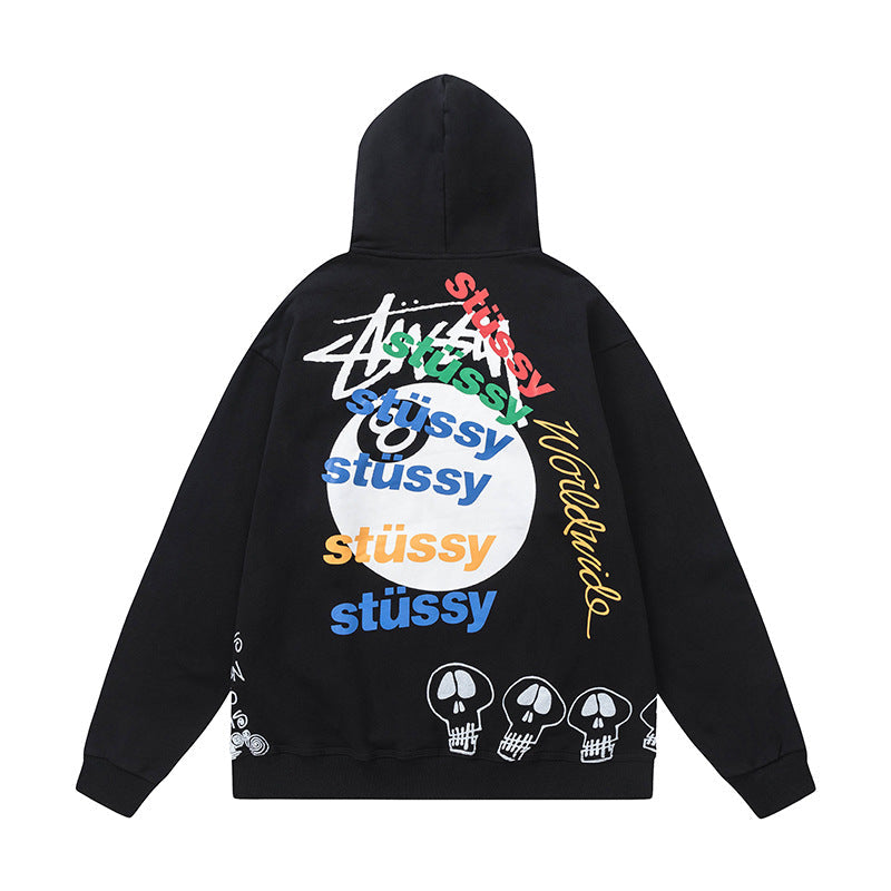 STUSSY Worldwide Graphic Black Pullover Hoodie
