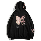 Cherry Blossom Butterfly Embroidered Hoodie
