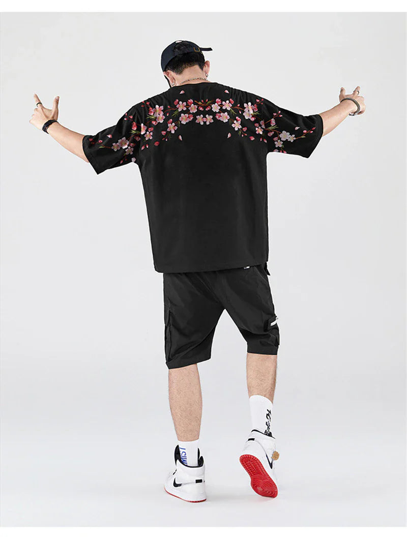 Sakura Flowers Embroidered Tee