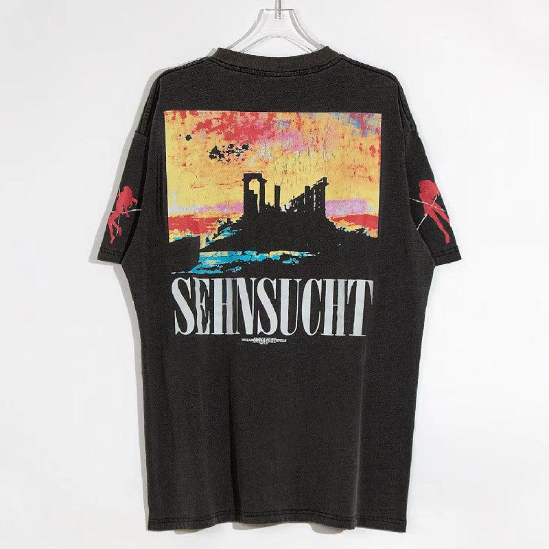 Vintage Washed "Asuka Sehnsucht" Oversized Tee