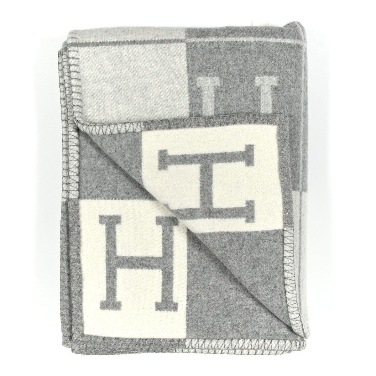 Wool Cashmere Avalon III Blanket Ecru Gris Clair