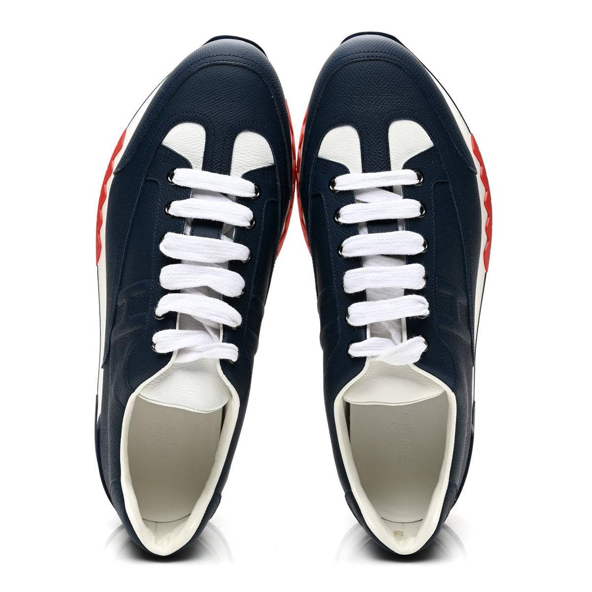 Epsom Calfskin Mens Trail Sneakers 42 Indigo White